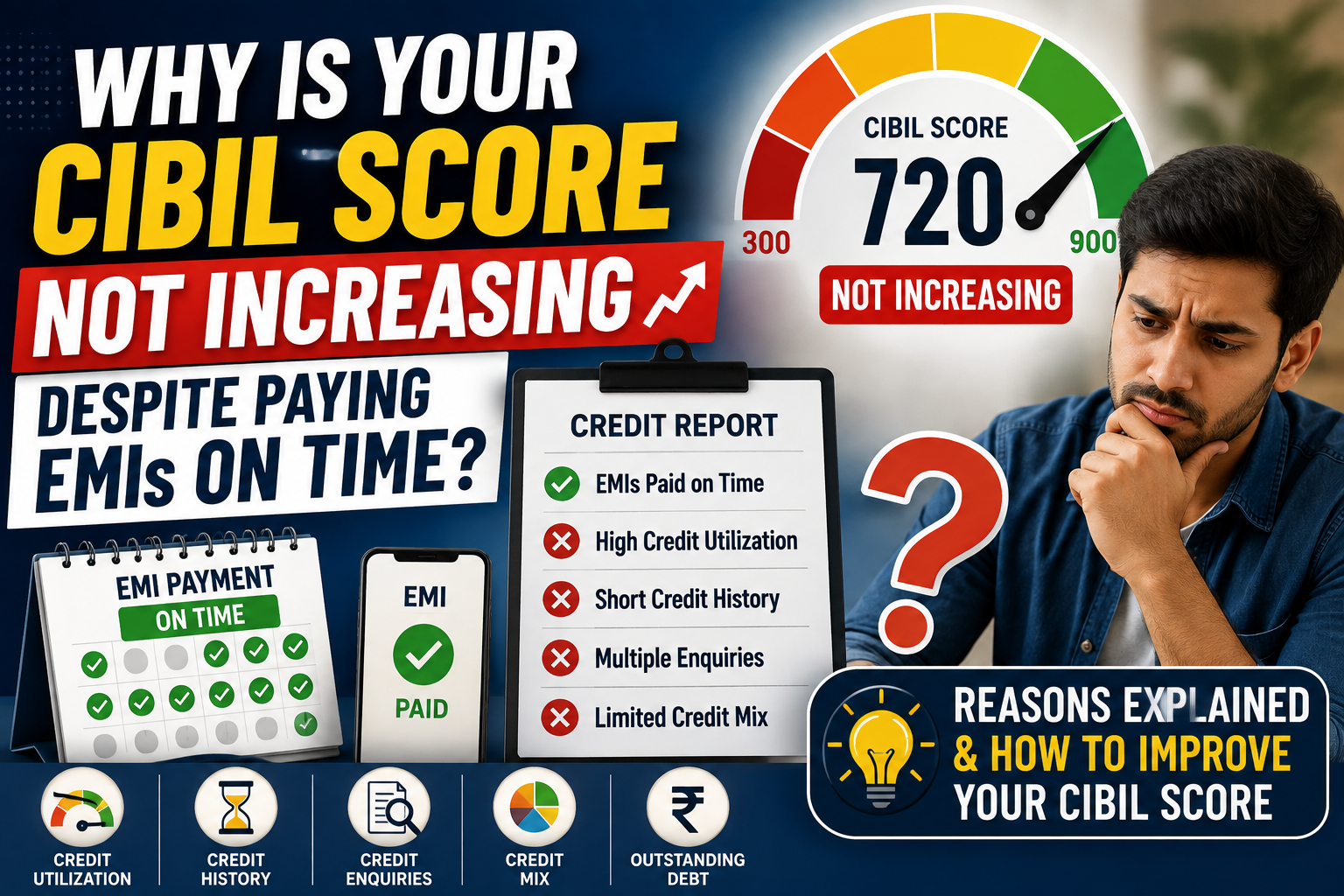Why Is Your CIBIL Score Not Increasing Despite Paying EMIs on Time?